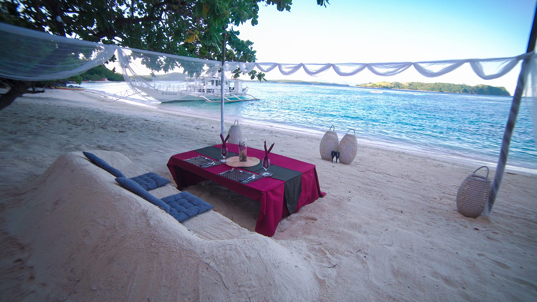 pink beach bbq dinner
